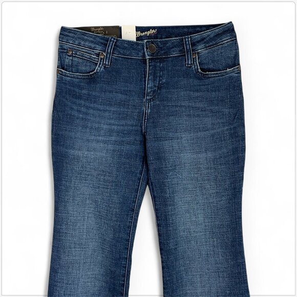 Wrangler Retro Mae Mid-Rise Stretch Jeans Sophia Dark Wash Flare NWT New 5 X 32 - Picture 4 of 7